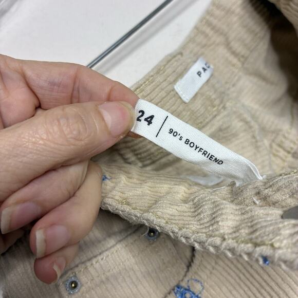 Pacsun Micro Embroidered Mushroom Cream Corduroy 90's Boyfriend Pants 24 - Picture 10 of 10